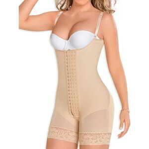 ShaperX Nude Shapewear Bodysuit with Adjustable Straps Size L